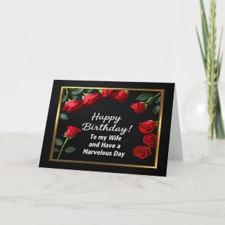Carte d'anniversaire femme épouse rose rouge