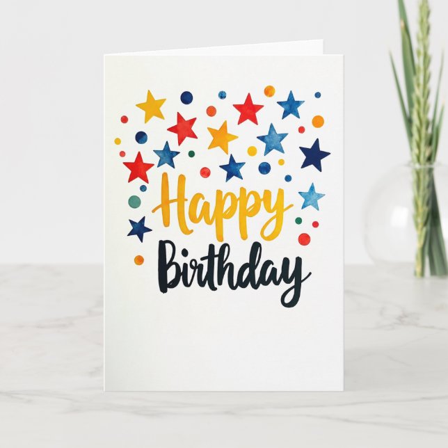 Carte d'anniversaire festive à dégradé (Devant)