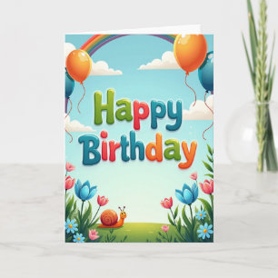 Carte d'anniversaire festive avec ballon