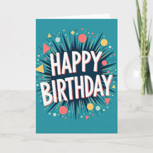 Carte d'anniversaire festive avec confettis