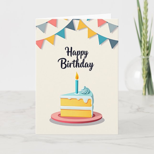 Carte d'anniversaire festive avec fanions (Devant)