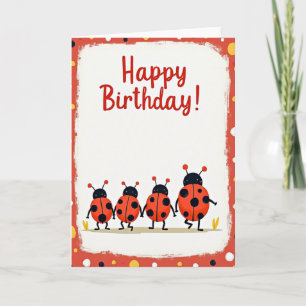 Carte d'anniversaire festive Bug