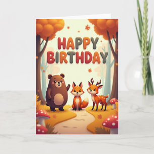 Carte d'anniversaire festive de feuillage d'automn