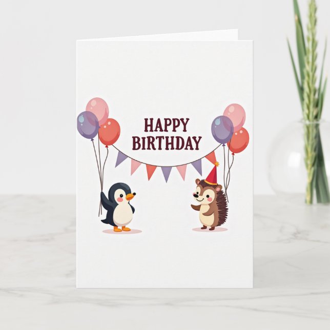 Carte d'anniversaire Festive Friends (Devant)