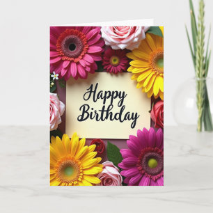 Carte d'anniversaire festive Fuchsia
