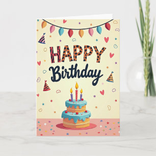 Carte d'anniversaire festive givree