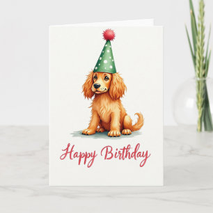 Carte d'anniversaire festive pour chien