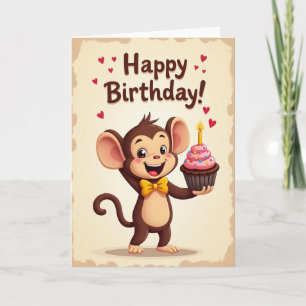 Carte d'anniversaire festive pour primate