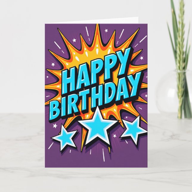 Carte d'anniversaire festive vibrante (Devant)