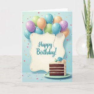 Carte d'anniversaire festoyante à bordure festonné