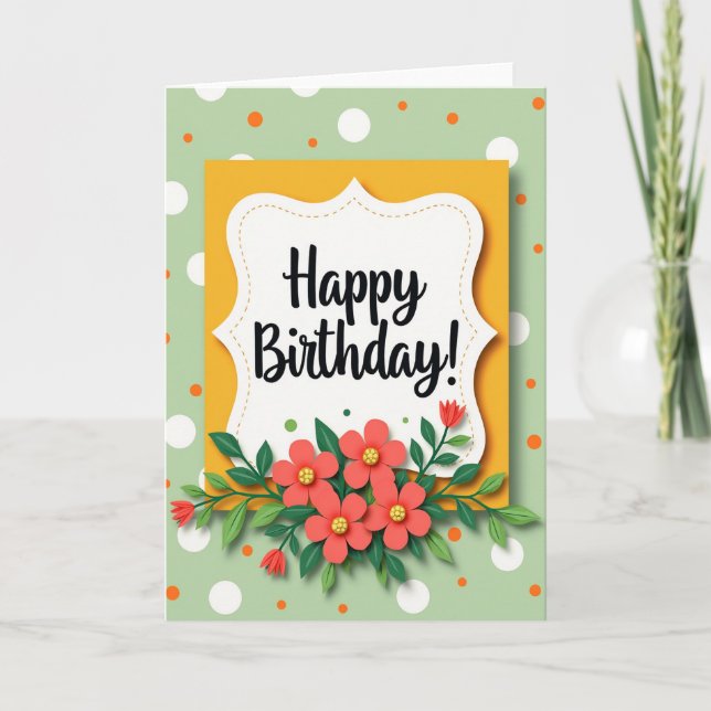 Carte d'anniversaire Fête des Fleurs (Devant)