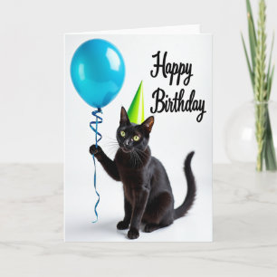 Carte d'anniversaire Fête du Chat Noir