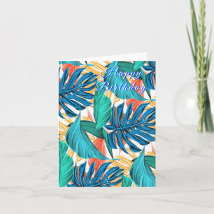Carte d'anniversaire Feuille tropicale