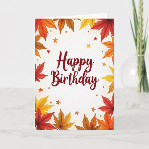 Carte d'anniversaire Feuilles Automnales