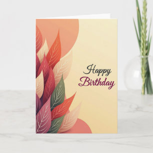 Carte d'anniversaire Feuilles d'Automne Douces