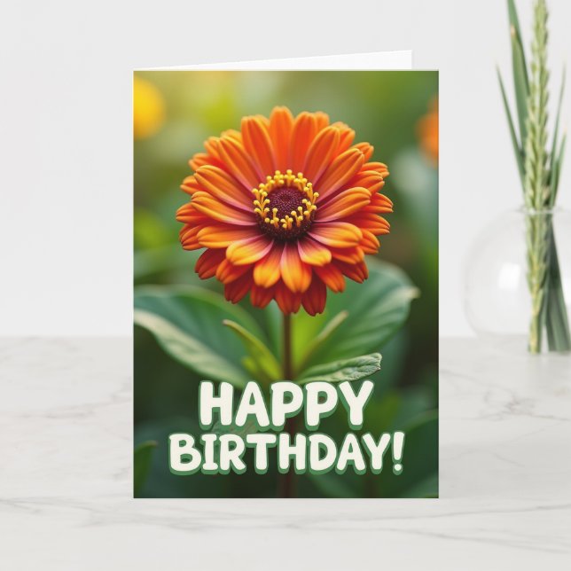 Carte d'anniversaire Fiery Bloom (Devant)