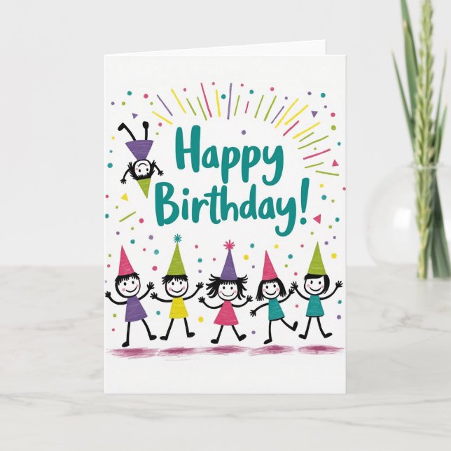 Carte d'anniversaire Figures dansantes (Devant)