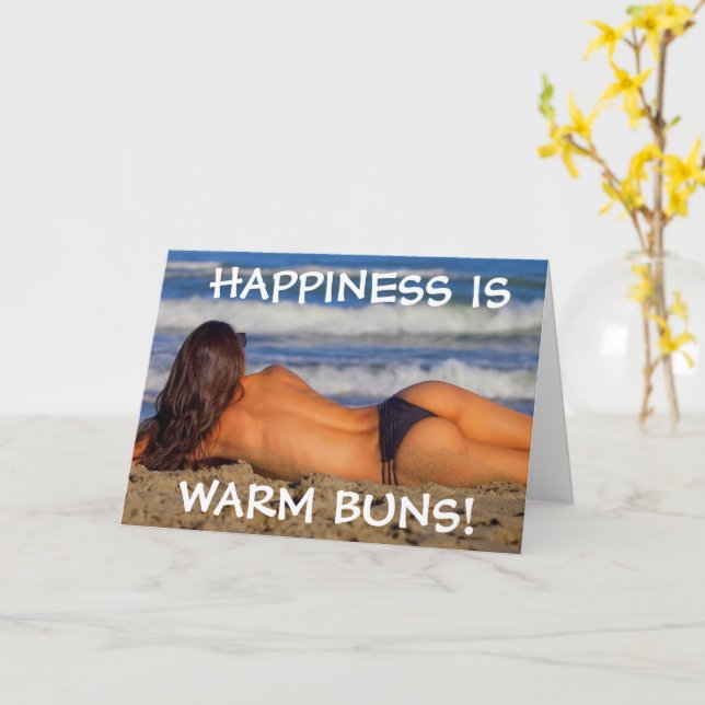 CARTE D'ANNIVERSAIRE FILLE BIKINI PLAGE (Fleur jaune)