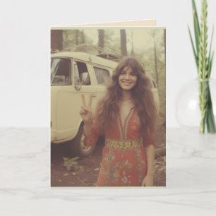CARTE D'ANNIVERSAIRE FILLE DES ANNÉES 1970 HORS RÉ