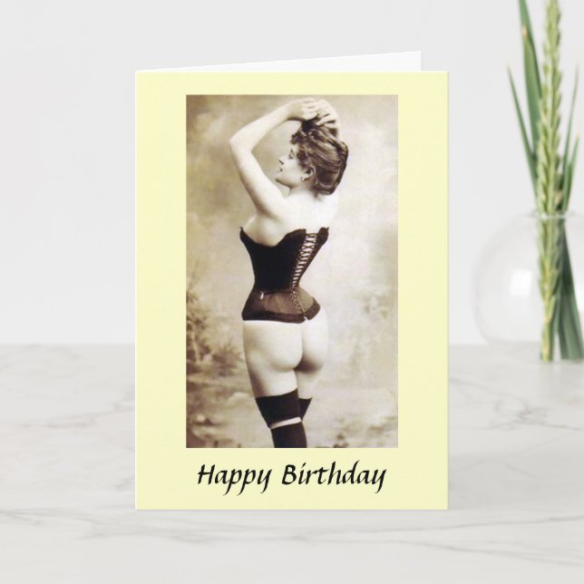 Carte d'anniversaire - Fille en Corsets (Devant)