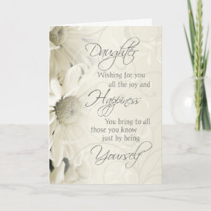 Carte d'anniversaire Fille Fleurs Blanches Vintage