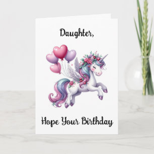 Carte d'anniversaire fille licorne joyeux annivers