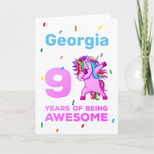 Carte d'anniversaire - Filles de 9 ans