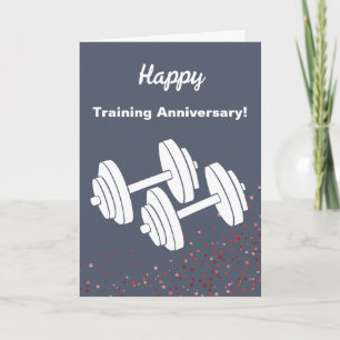 Carte d'anniversaire Fitness Dumbbell Happy Traini
