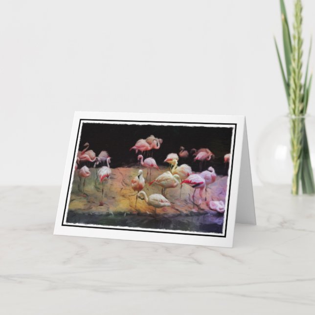 Carte d'anniversaire Flamant rose (Devant)