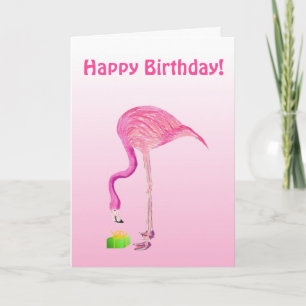 Carte d'anniversaire Flamant rose