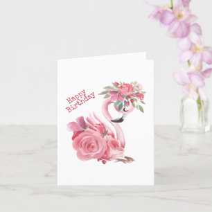 Carte d'anniversaire Flamant rose rose