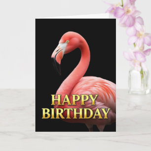CARTE D'ANNIVERSAIRE FLAMINGO GROS PLAN DISTINCTIF