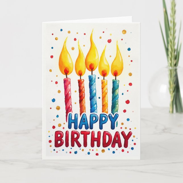 Carte d'anniversaire Flamme Colorée (Devant)