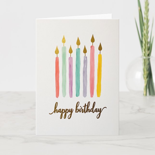 Carte d'anniversaire Flamme Pastel (Devant)
