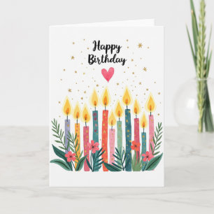 Carte d'anniversaire Flammes Brillantes