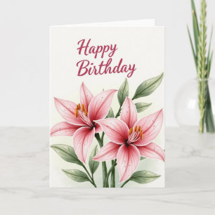 Carte d'anniversaire Fleur à dégradé