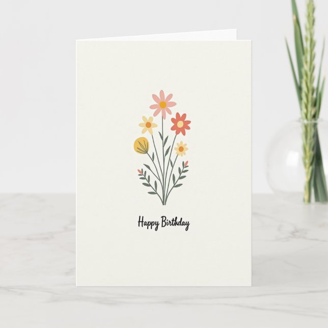 Carte d'anniversaire Fleur abstraite (Devant)