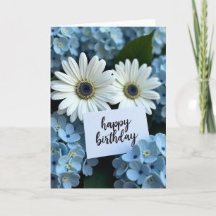 Carte d'anniversaire Fleur Blanche Élégante