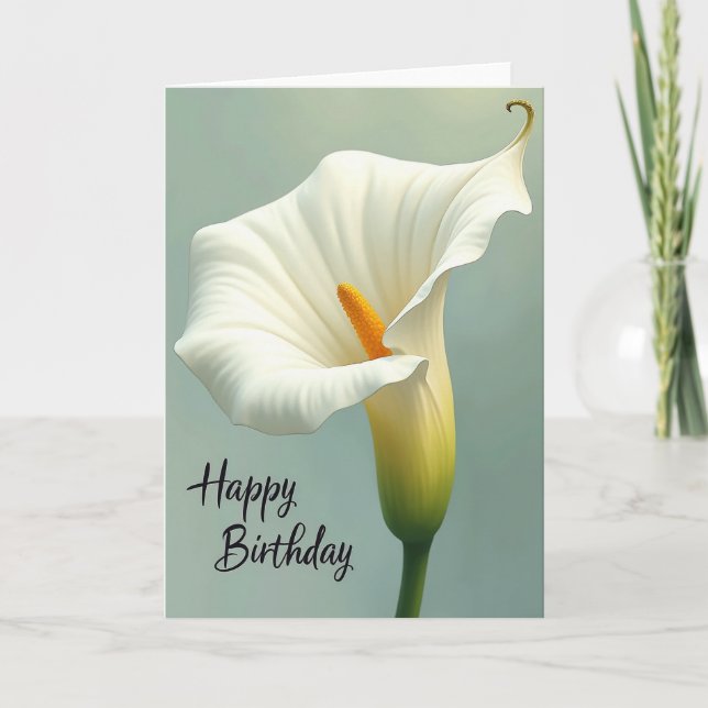 Carte d'anniversaire Fleur blanche en fleurs (Devant)