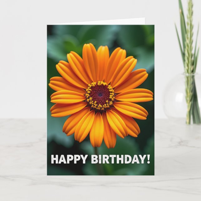 Carte d'anniversaire Fleur Bokeh (Devant)