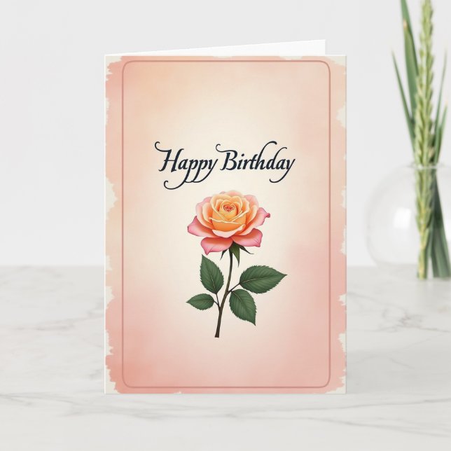 Carte d'anniversaire Fleur d'abricot (Devant)