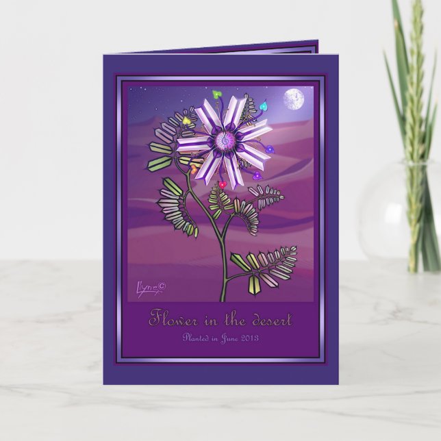Carte d'anniversaire Fleur dans le désert (Devant)