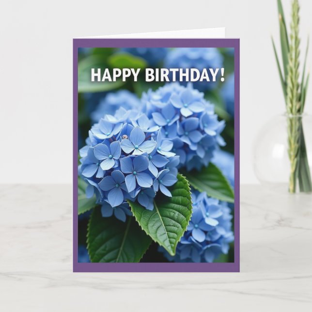 Carte d'anniversaire Fleur d'Azur (Devant)