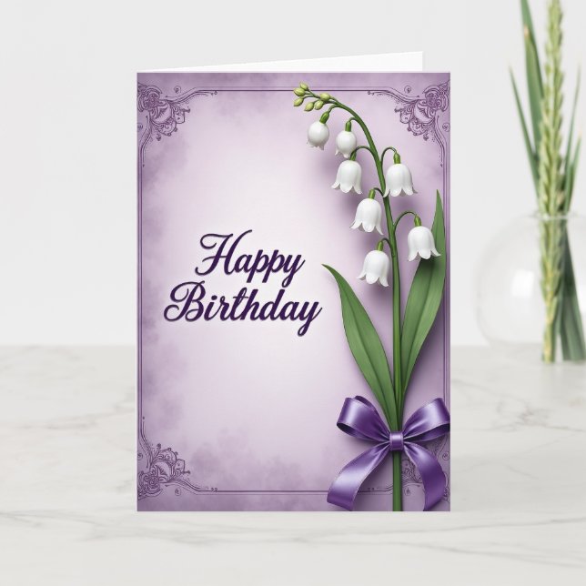 Carte d'anniversaire Fleur de Cloche Élégante (Devant)