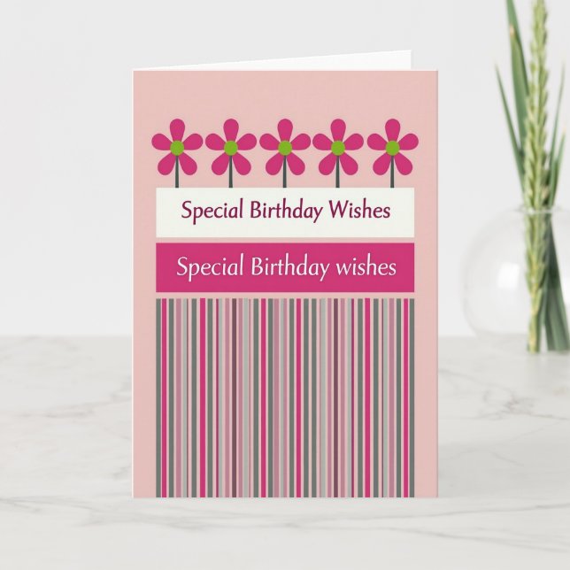 Carte d'anniversaire Fleur de Fuchsia (Devant)
