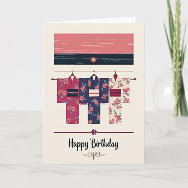 Carte d'anniversaire Fleur de Fuchsia (Devant)