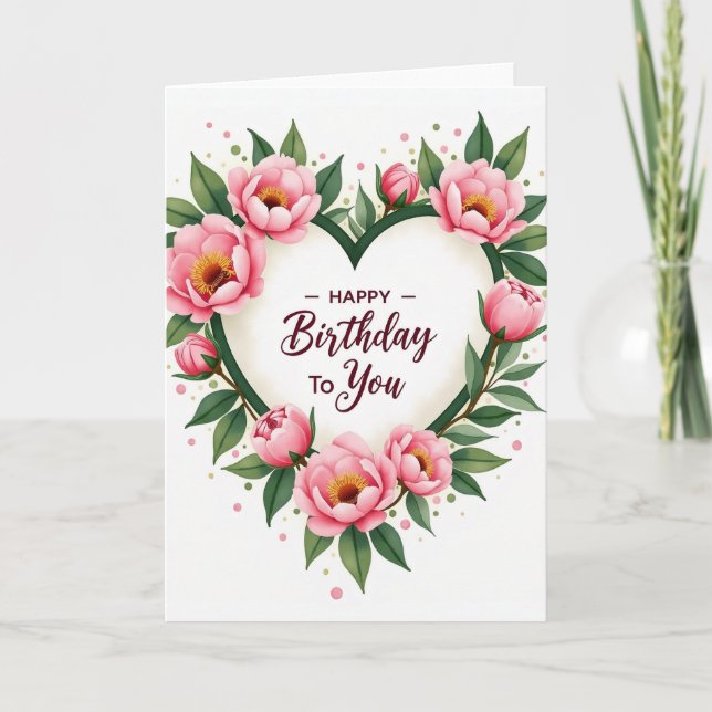 Carte d'anniversaire Fleur de jardin (Devant)