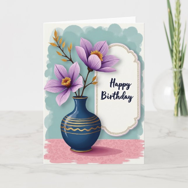 Carte d'anniversaire Fleur de Lavande (Devant)