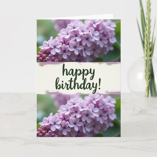 Carte d'anniversaire Fleur de Lavande (Devant)