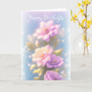 Carte d'anniversaire Fleur de lilas et rose